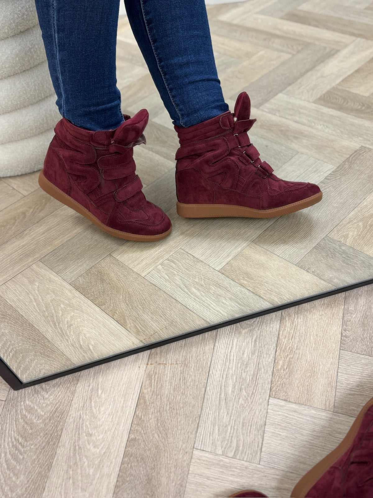 Wedges Isa Suede 7108 Burgundy
