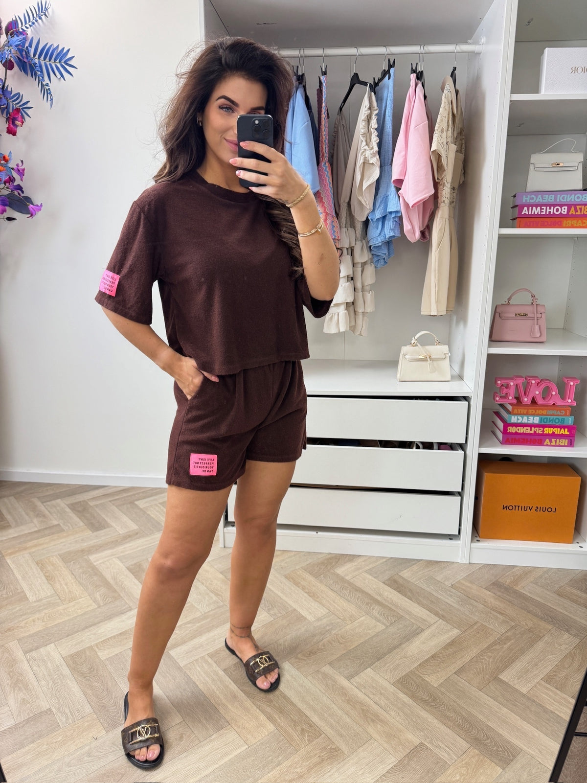 Badstof setje Embleem Choco