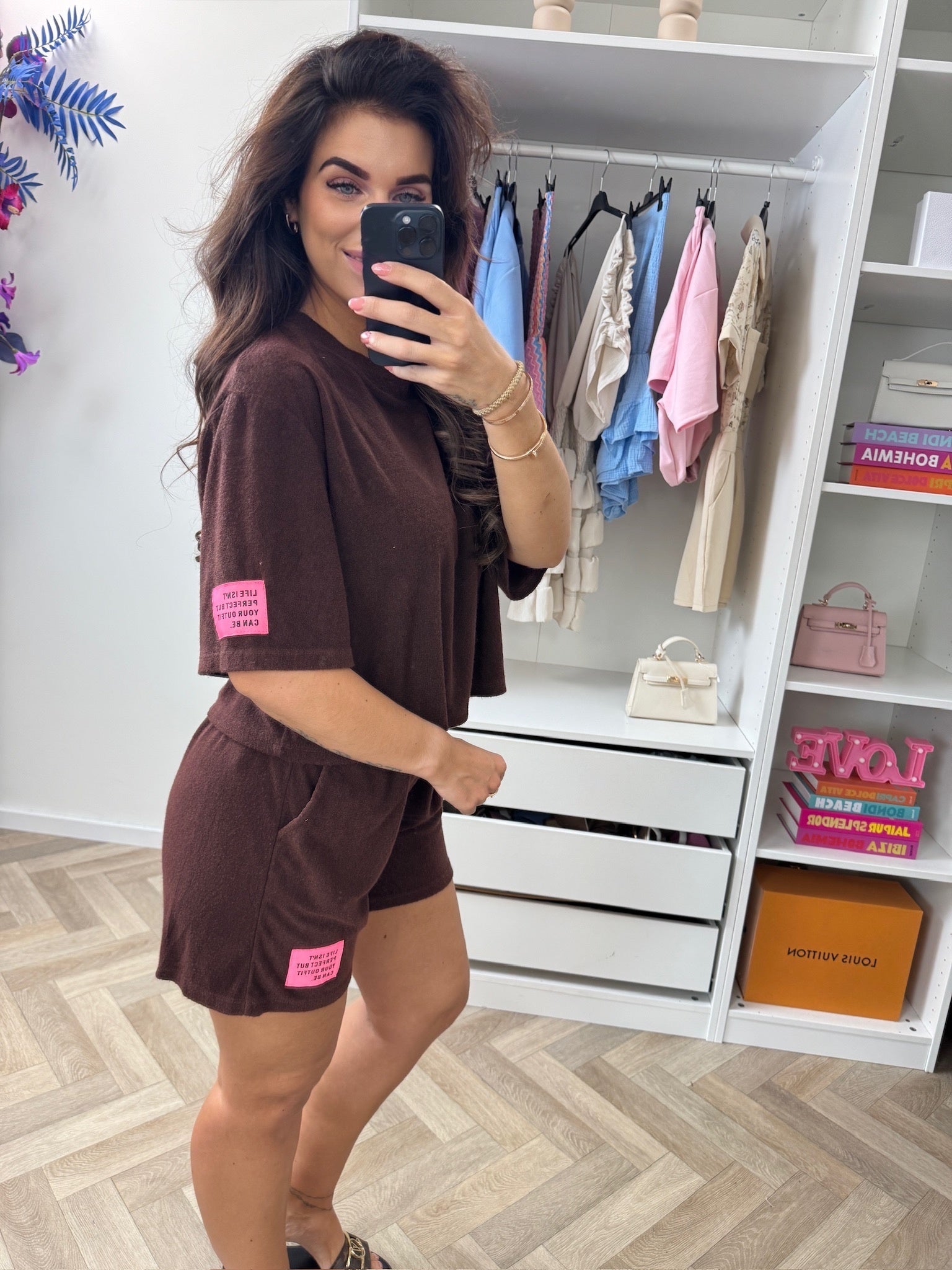Badstof setje Embleem Choco