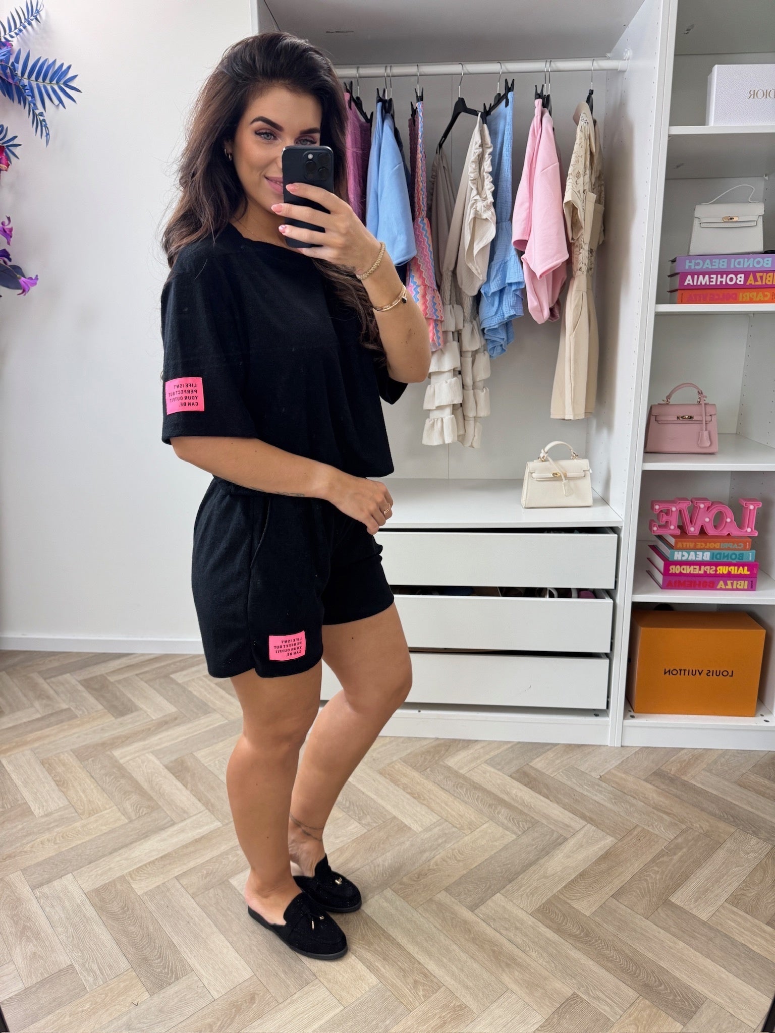Badstof setje Embleem Black