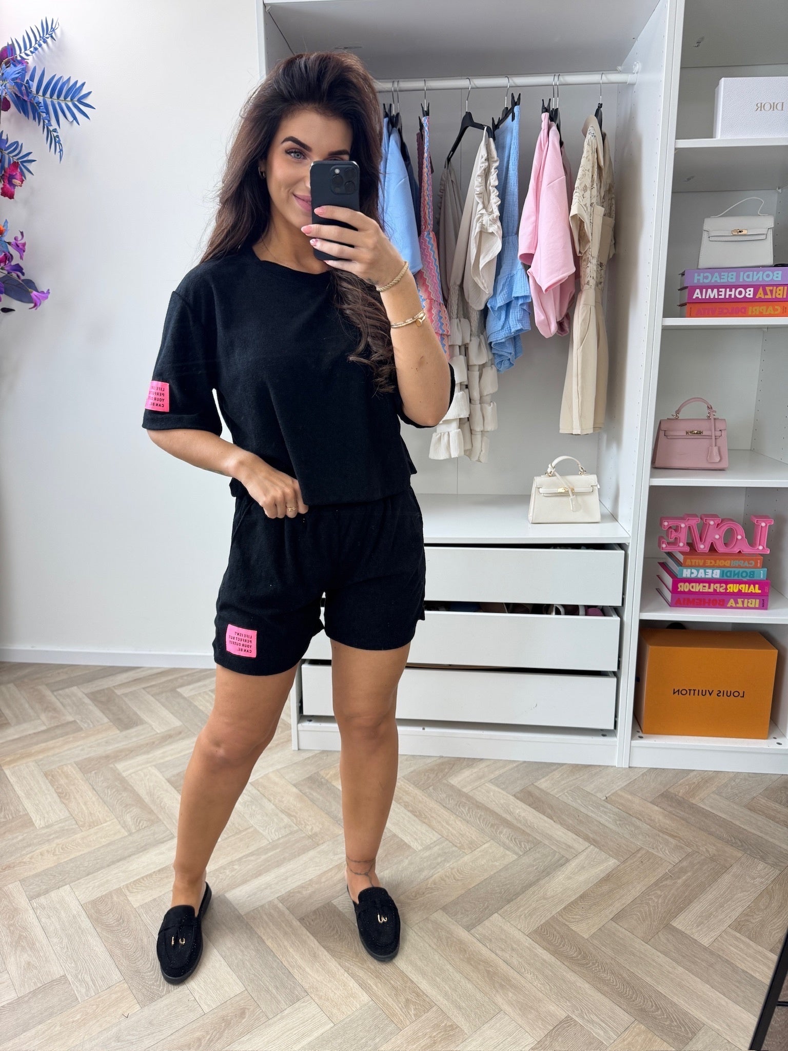 Badstof setje Embleem Black