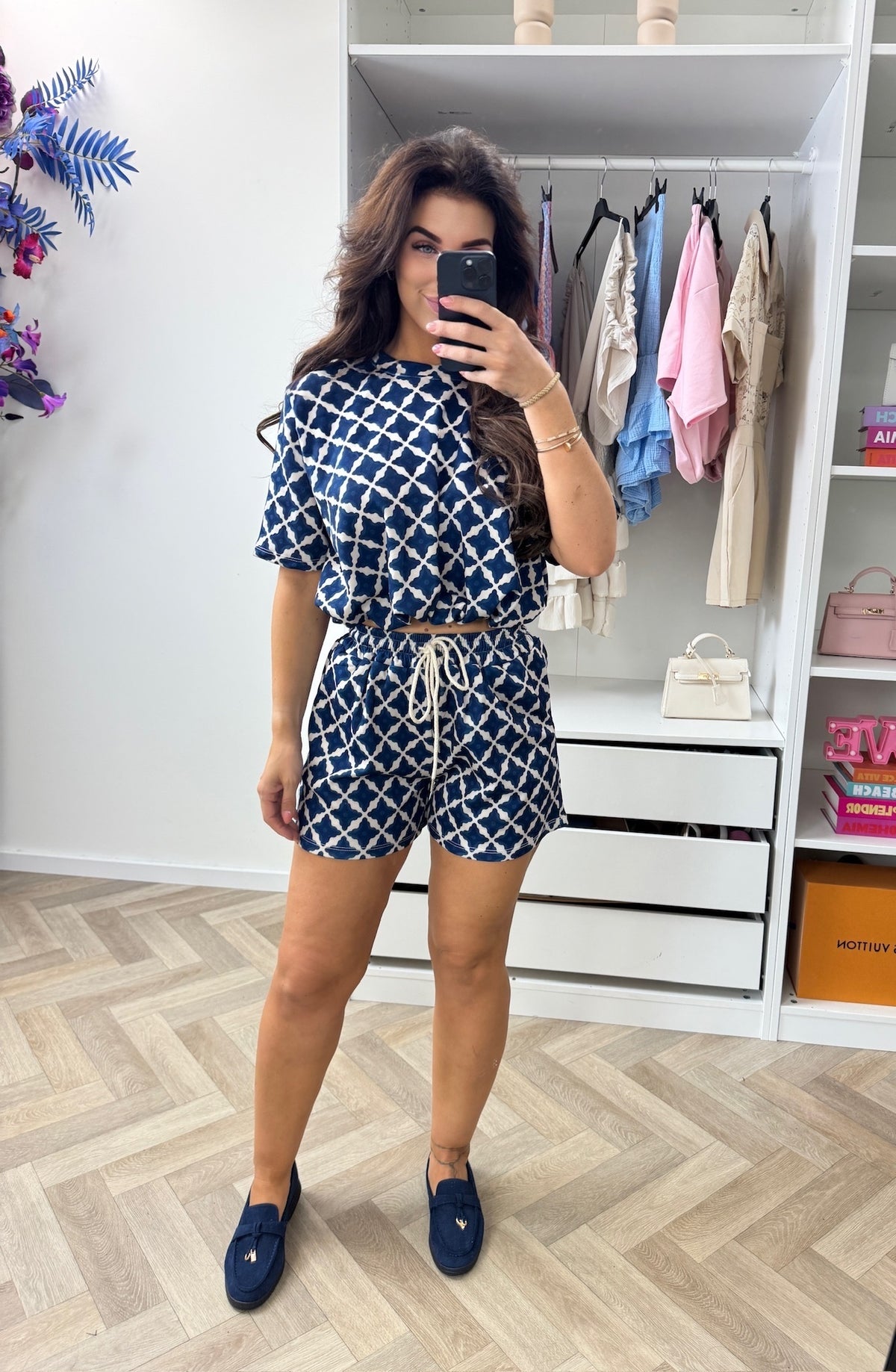 2 delige set Jill print Navy