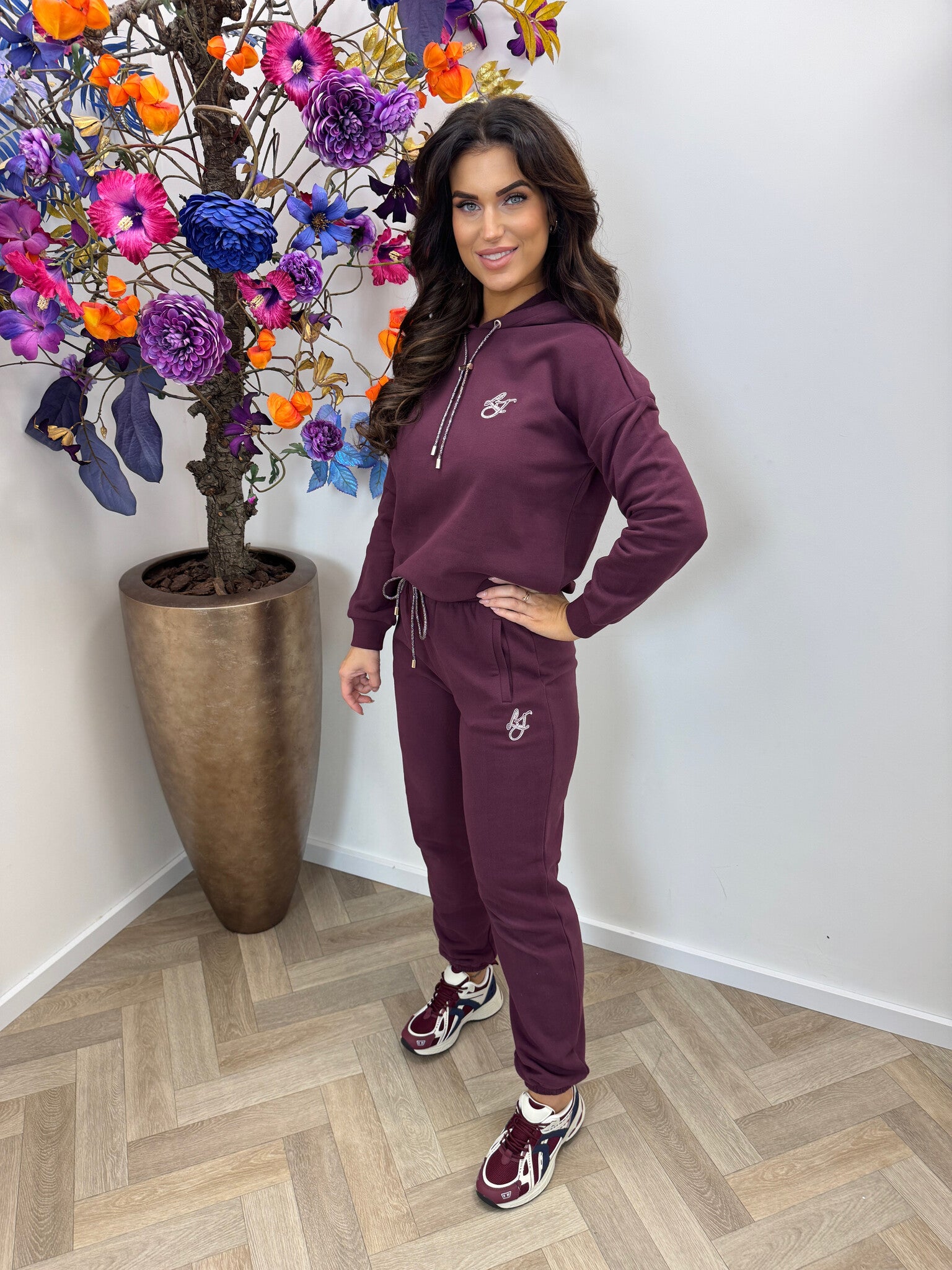 Hoodie LJ Logo Red Aubergine Liu Jo 1962