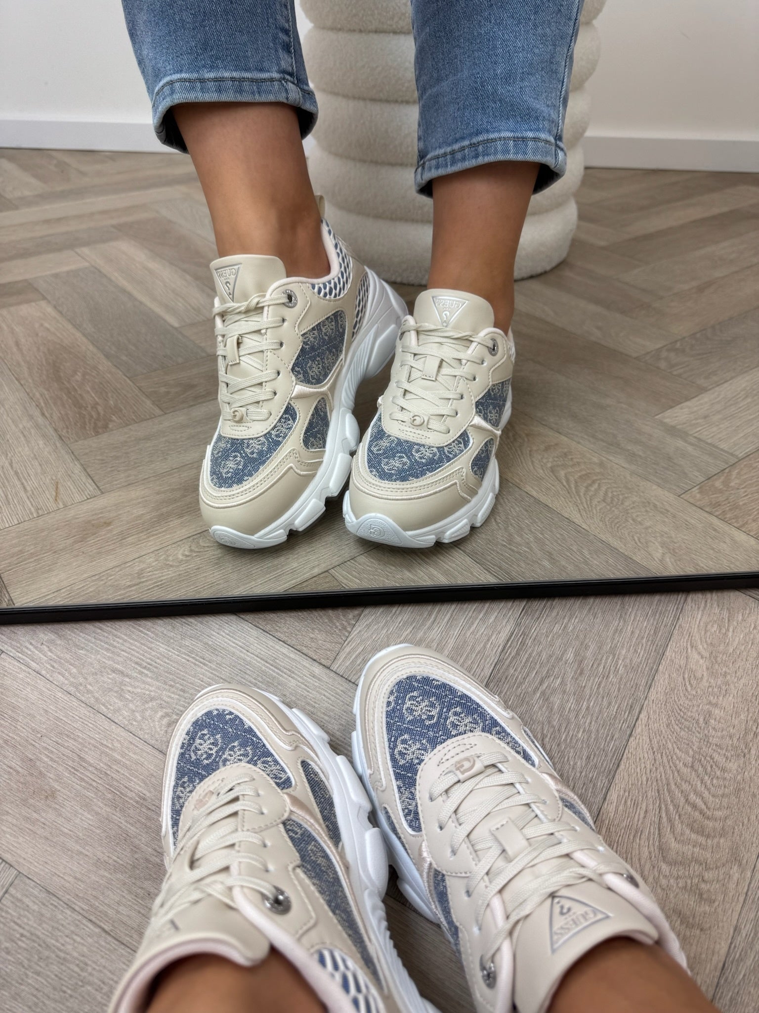 Sneakers Indye Cream denim Guess 1259