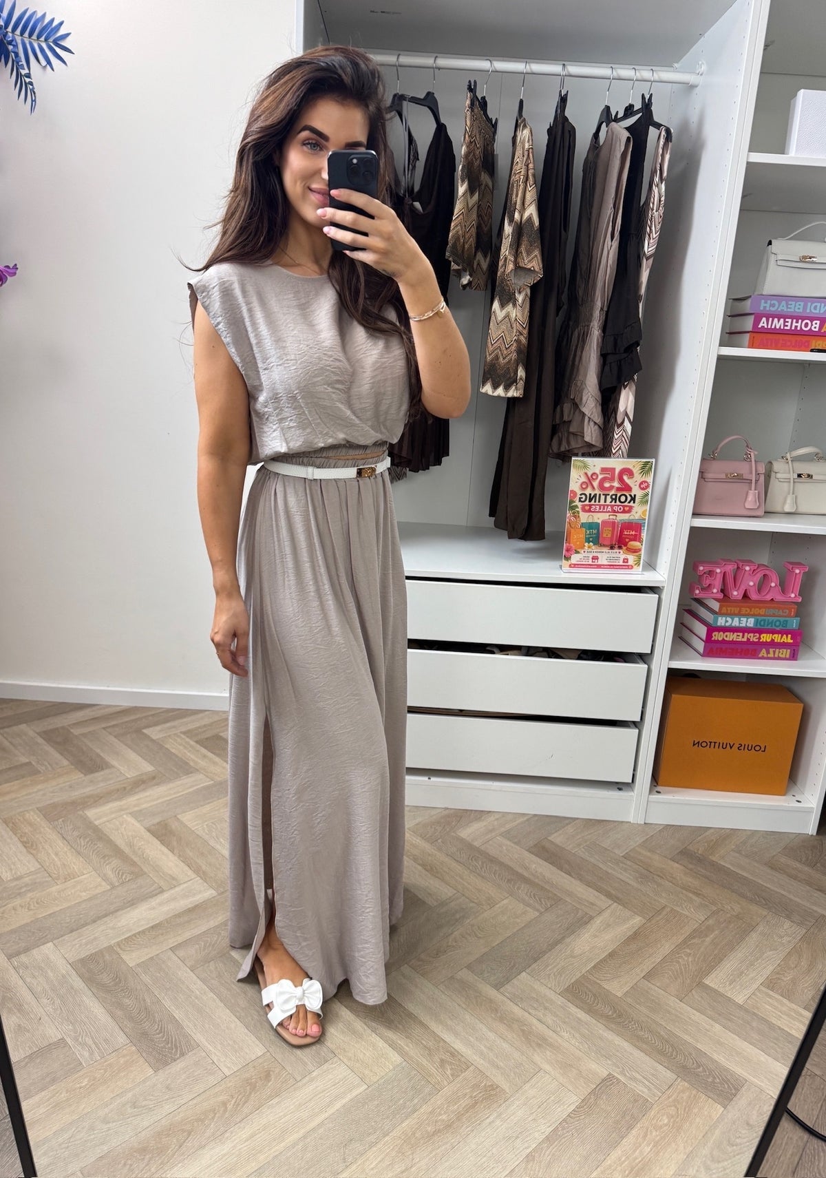 Set Long Skirt Beige
