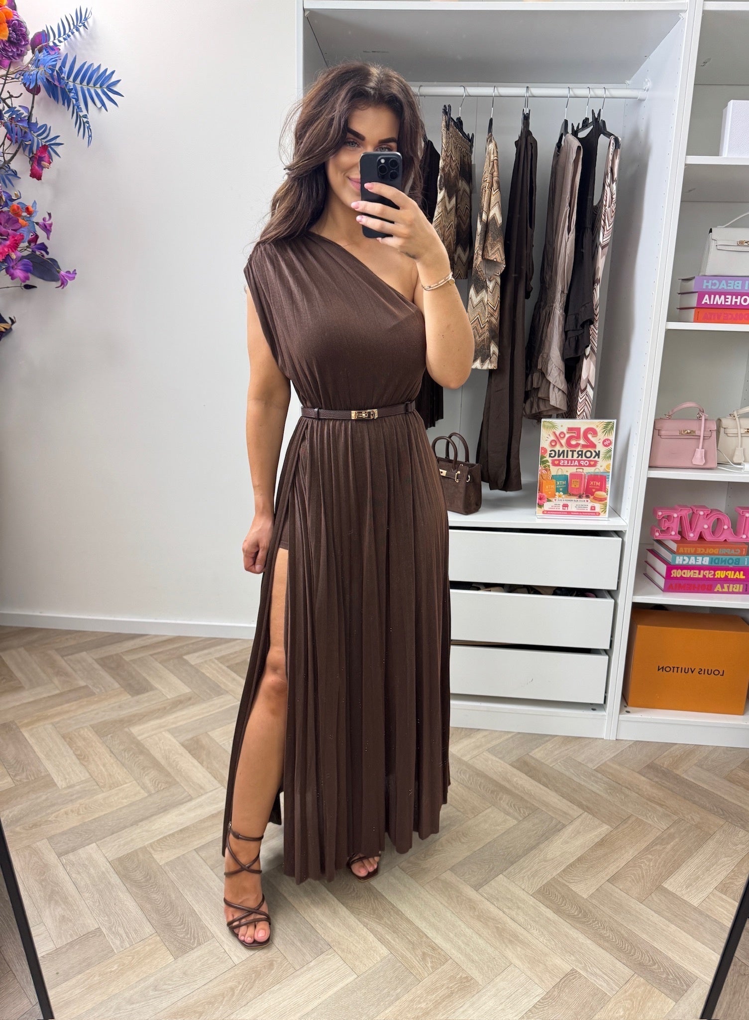 Long Jumpsuit Lurex Split Choco