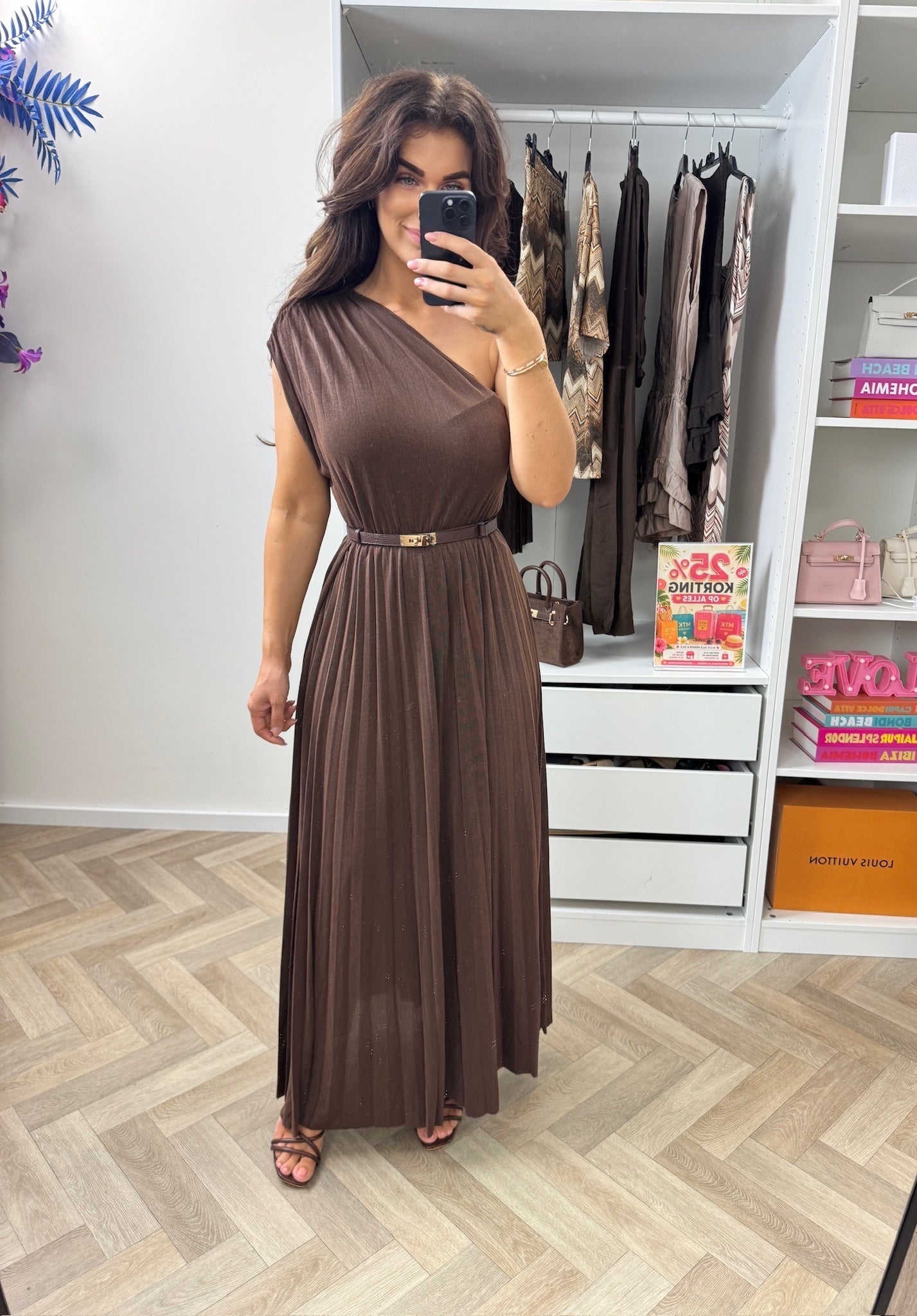 Long Jumpsuit Lurex Split Choco