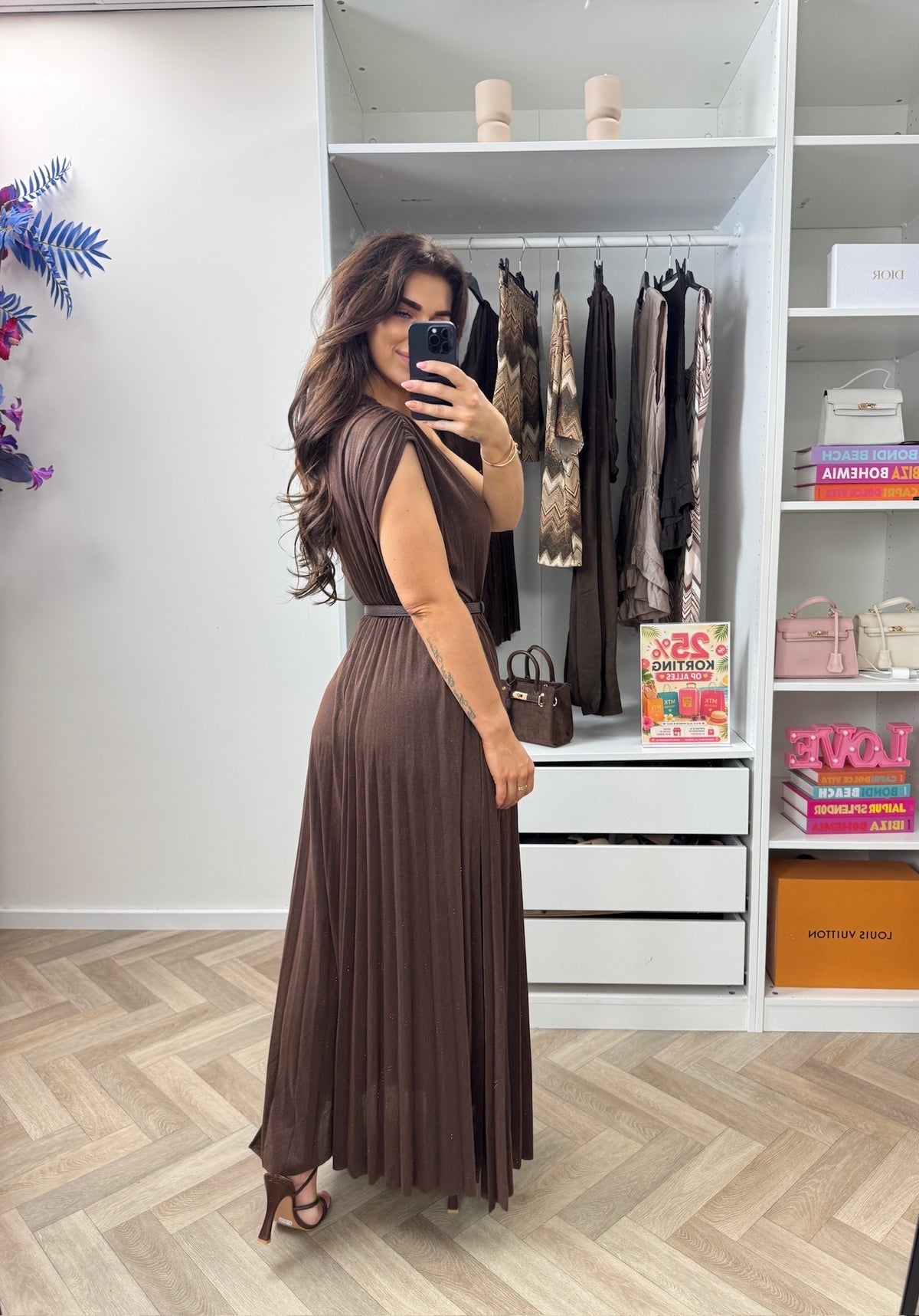 Long Jumpsuit Lurex Split Choco