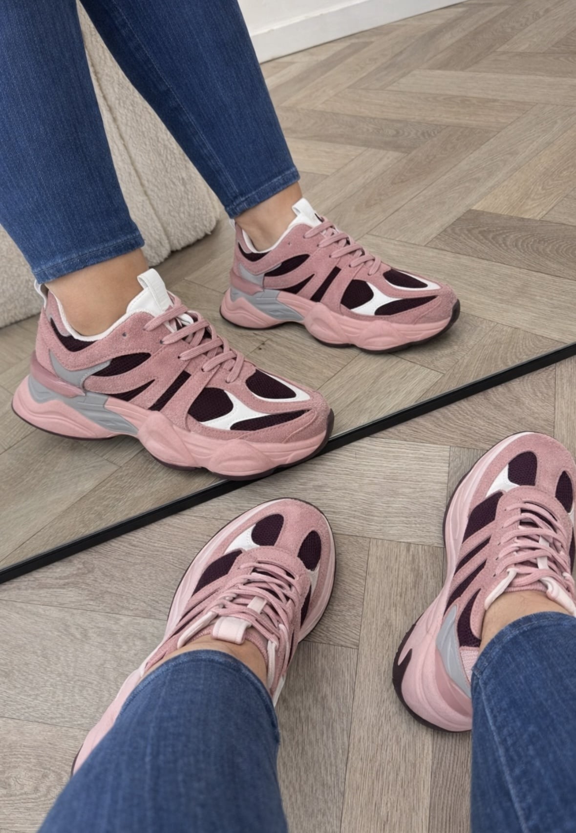 Sneakers Suede Stacey BS228 Pink