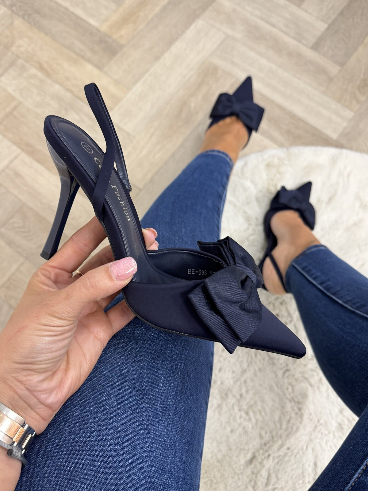 Heels bow BO-0288 Navy