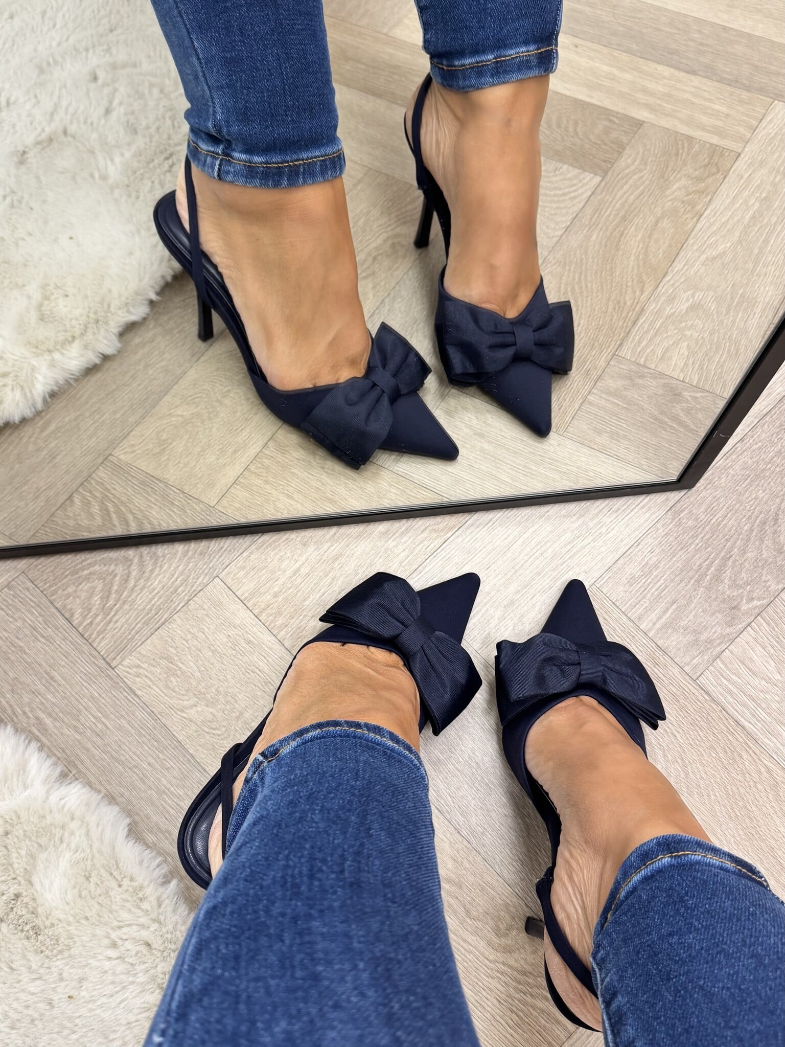 Heels bow BO-0288 Navy
