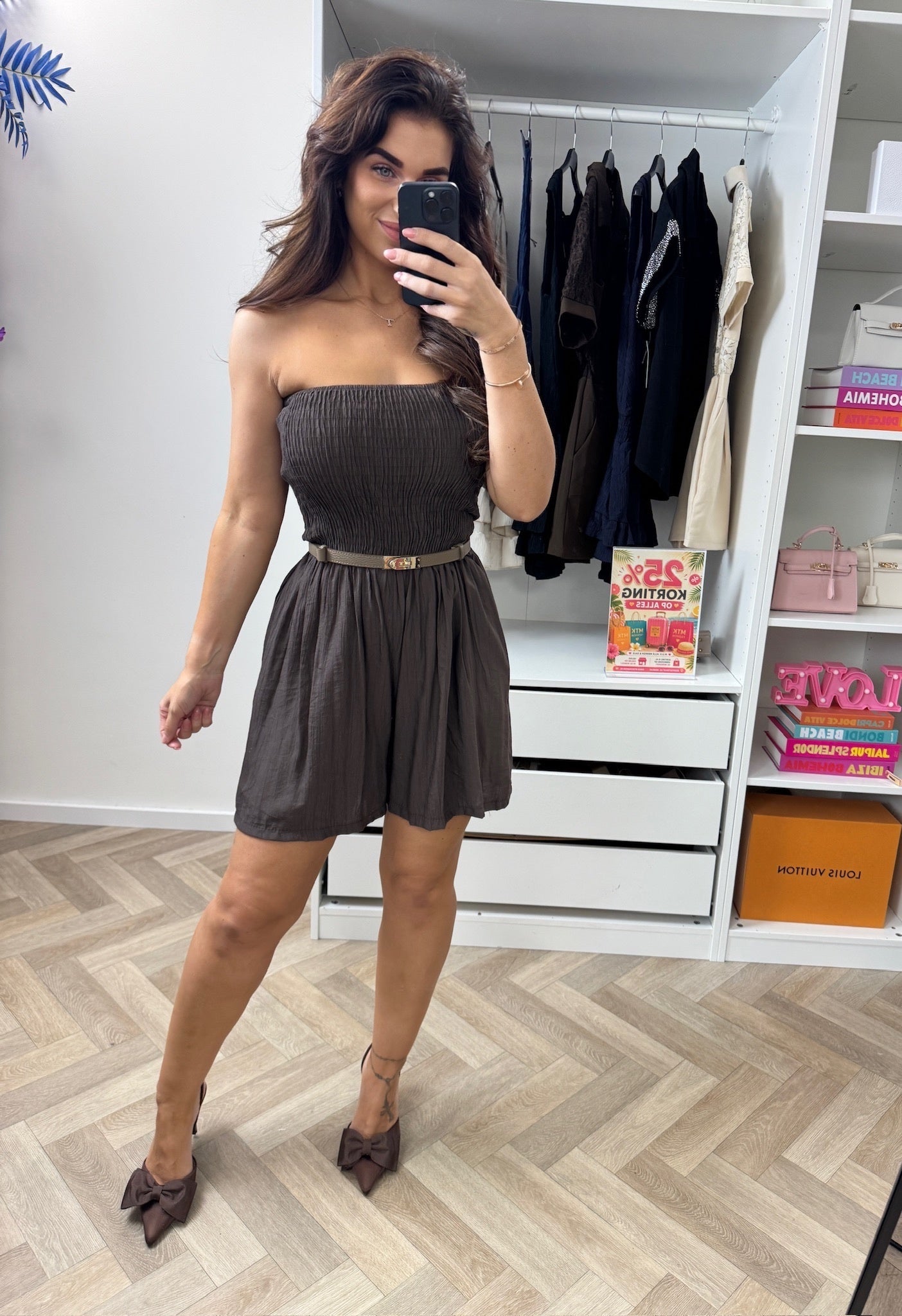 Strapless Jumpsuit Basic Choco