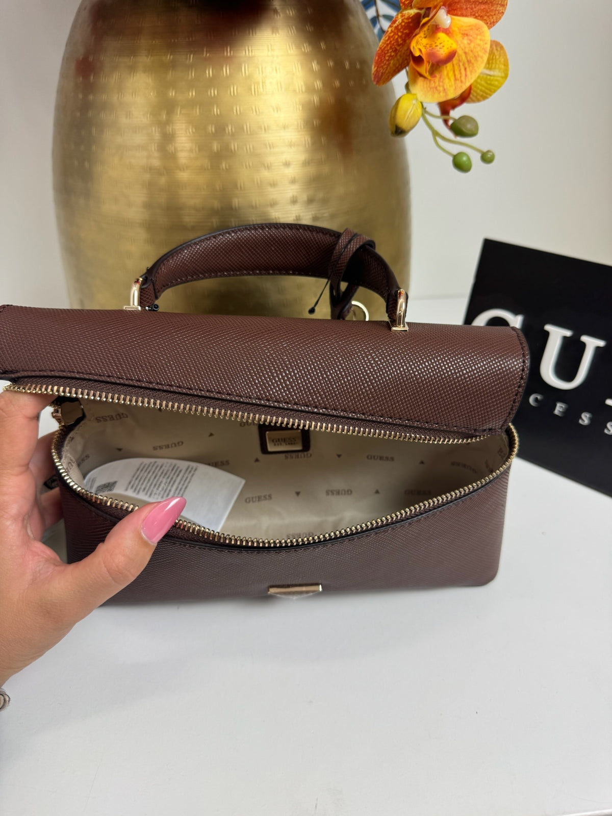 Crossbody Bag Danielle Choco Guess 1359