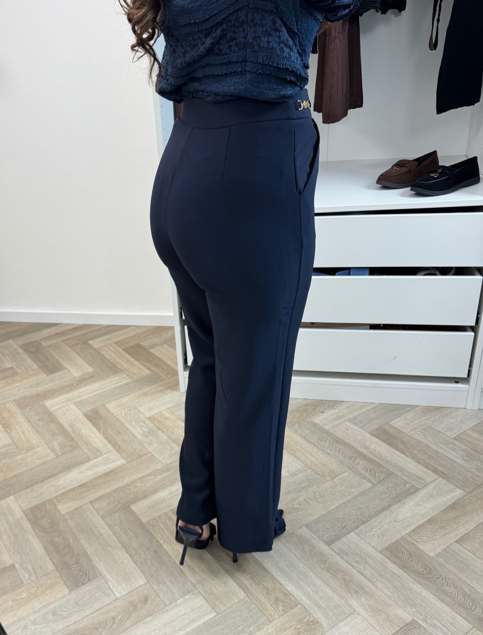 Scuba Pants Gold Detail  Navy  LM3312 PRE ORDER