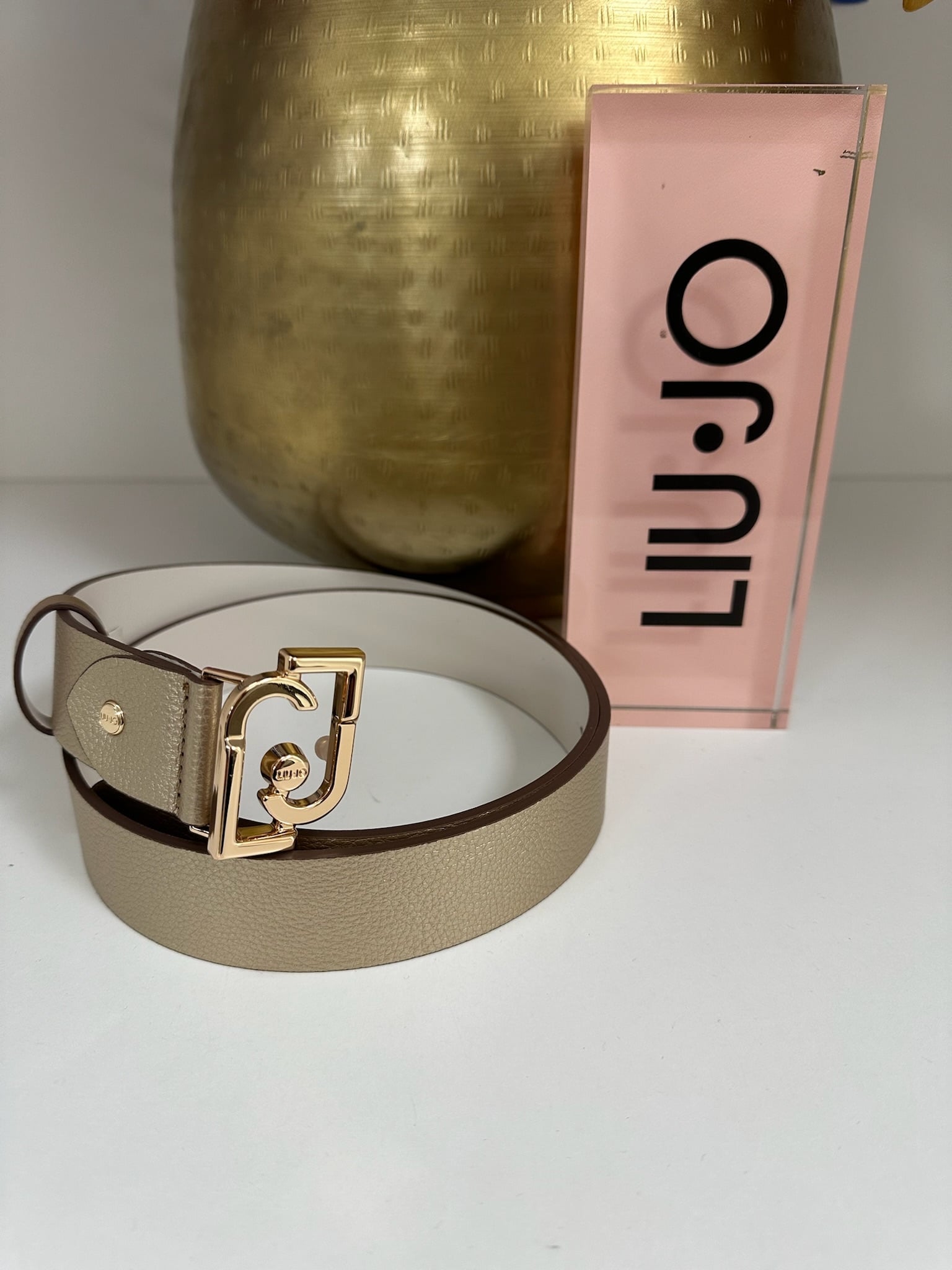 Belt LJ Logo Light Gold 1075 Liu Jo