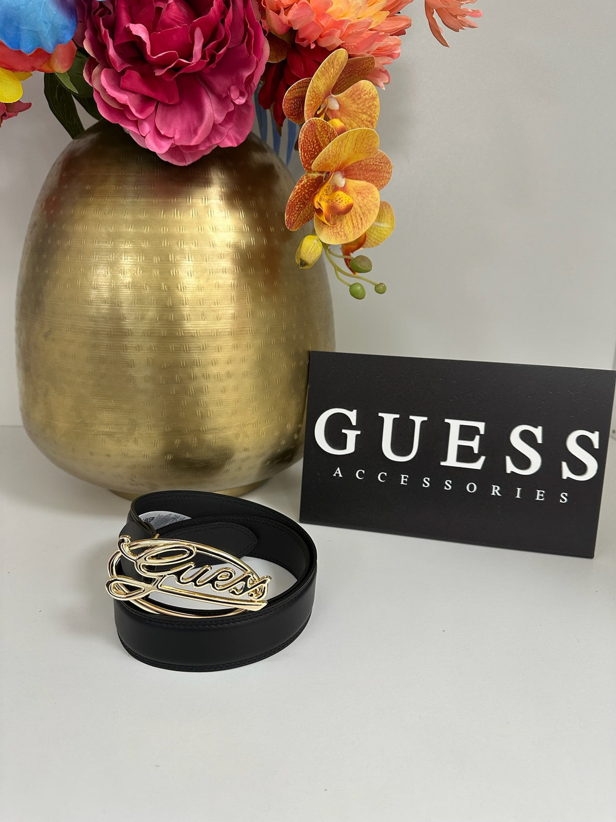 Belt Adj Logo Black Guess 1059