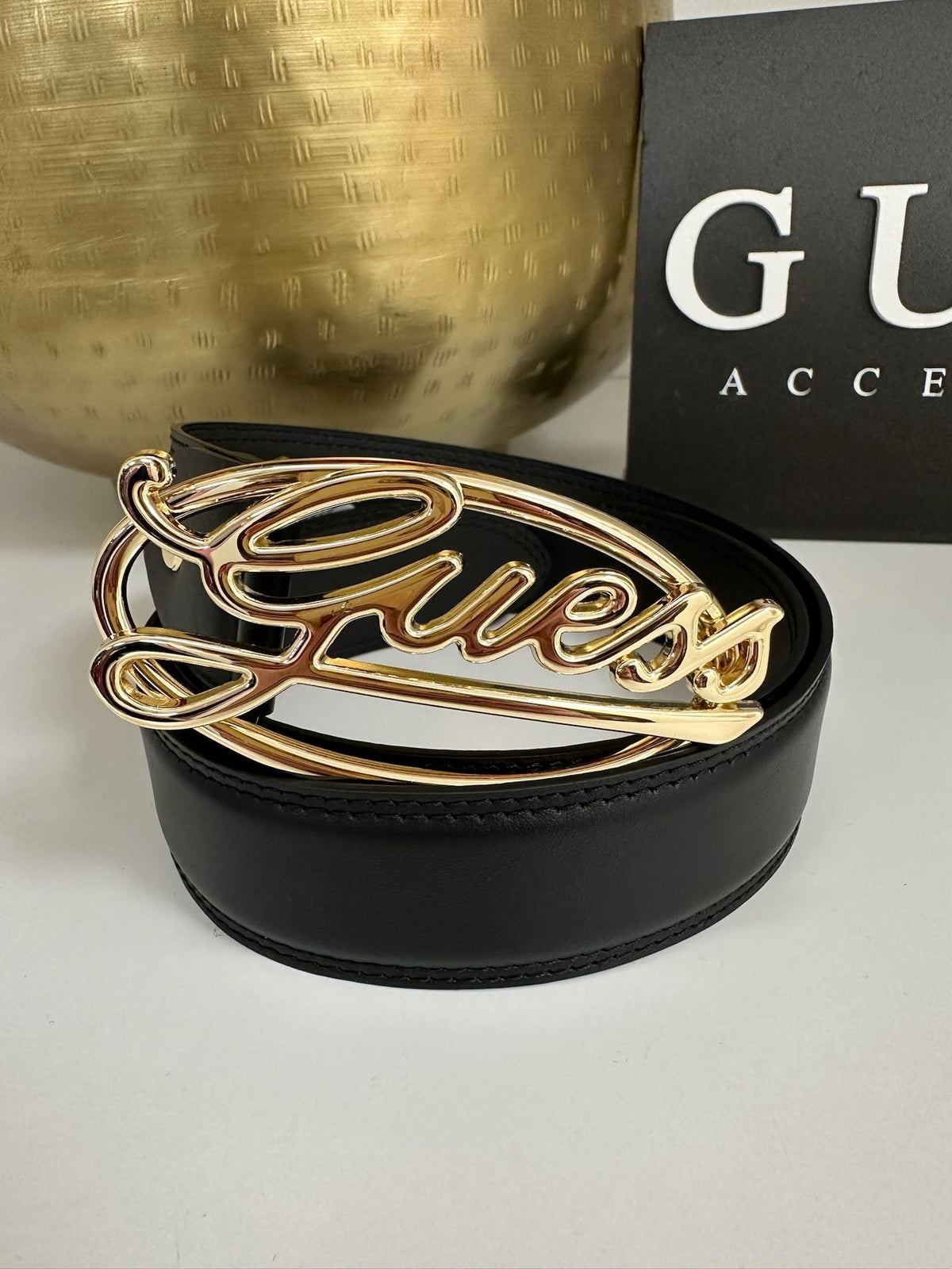 Belt Adj Logo Black Guess 1059