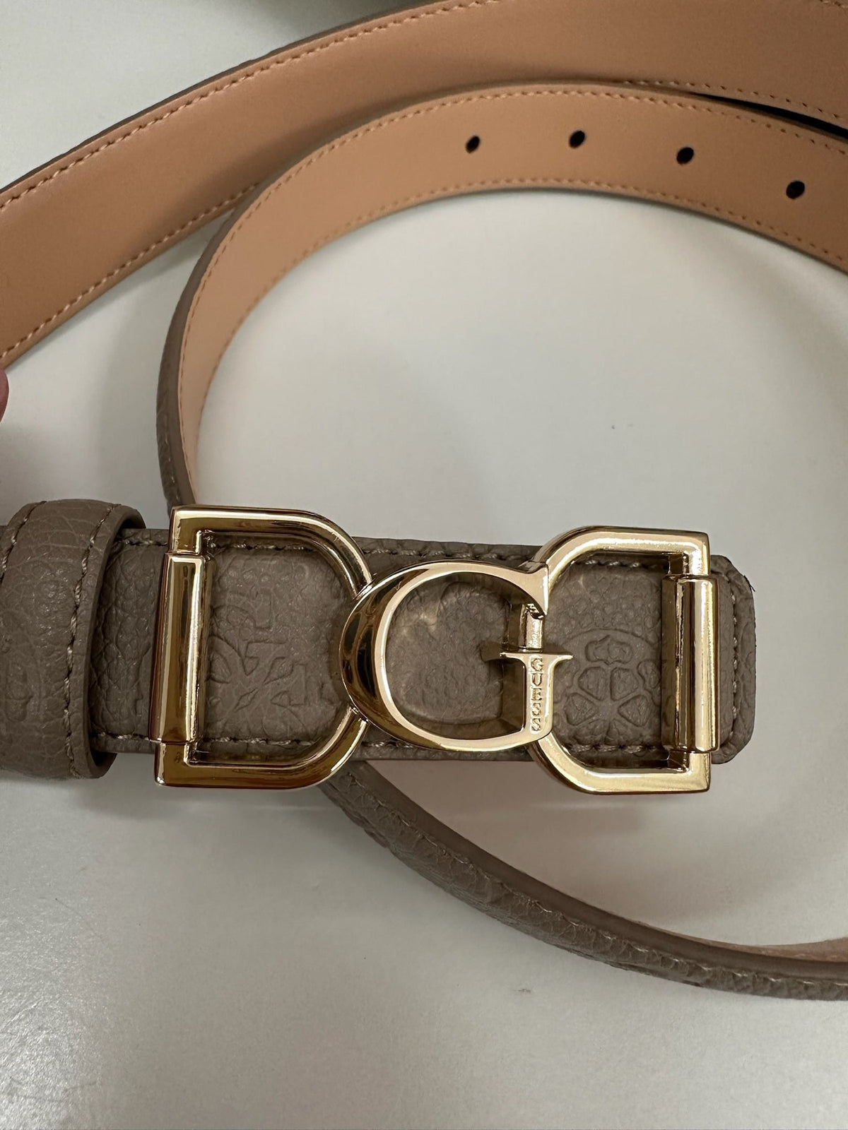 Belt Anise Logo Dark Taupe Guess 1169
