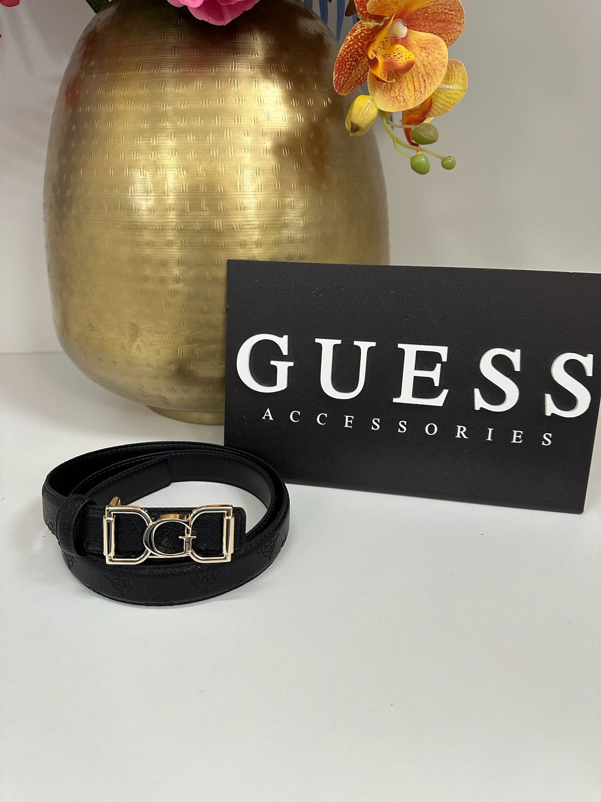 Belt Anise Logo Black Guess 1168